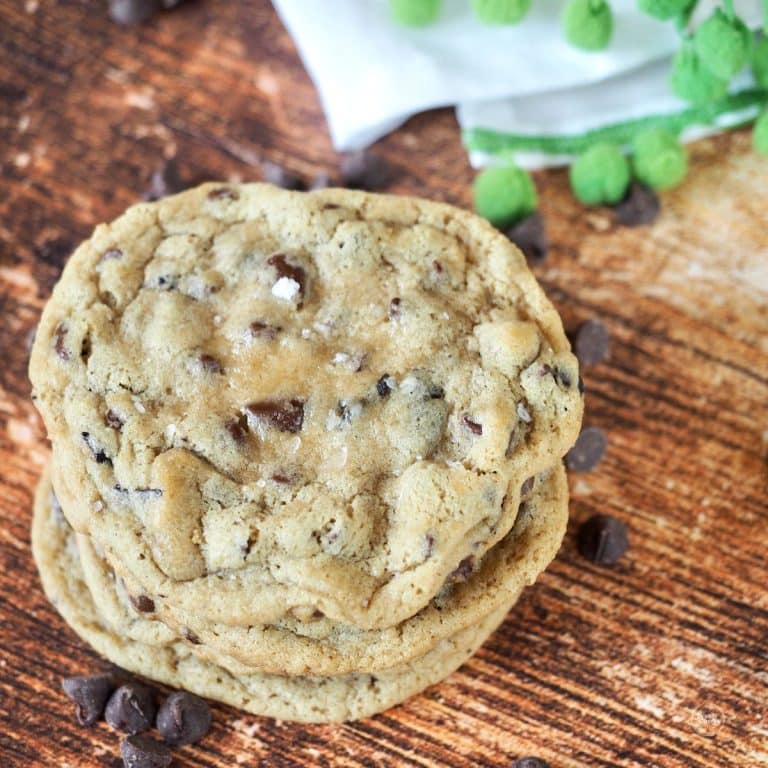 Chewy chocolate chip cookies square.