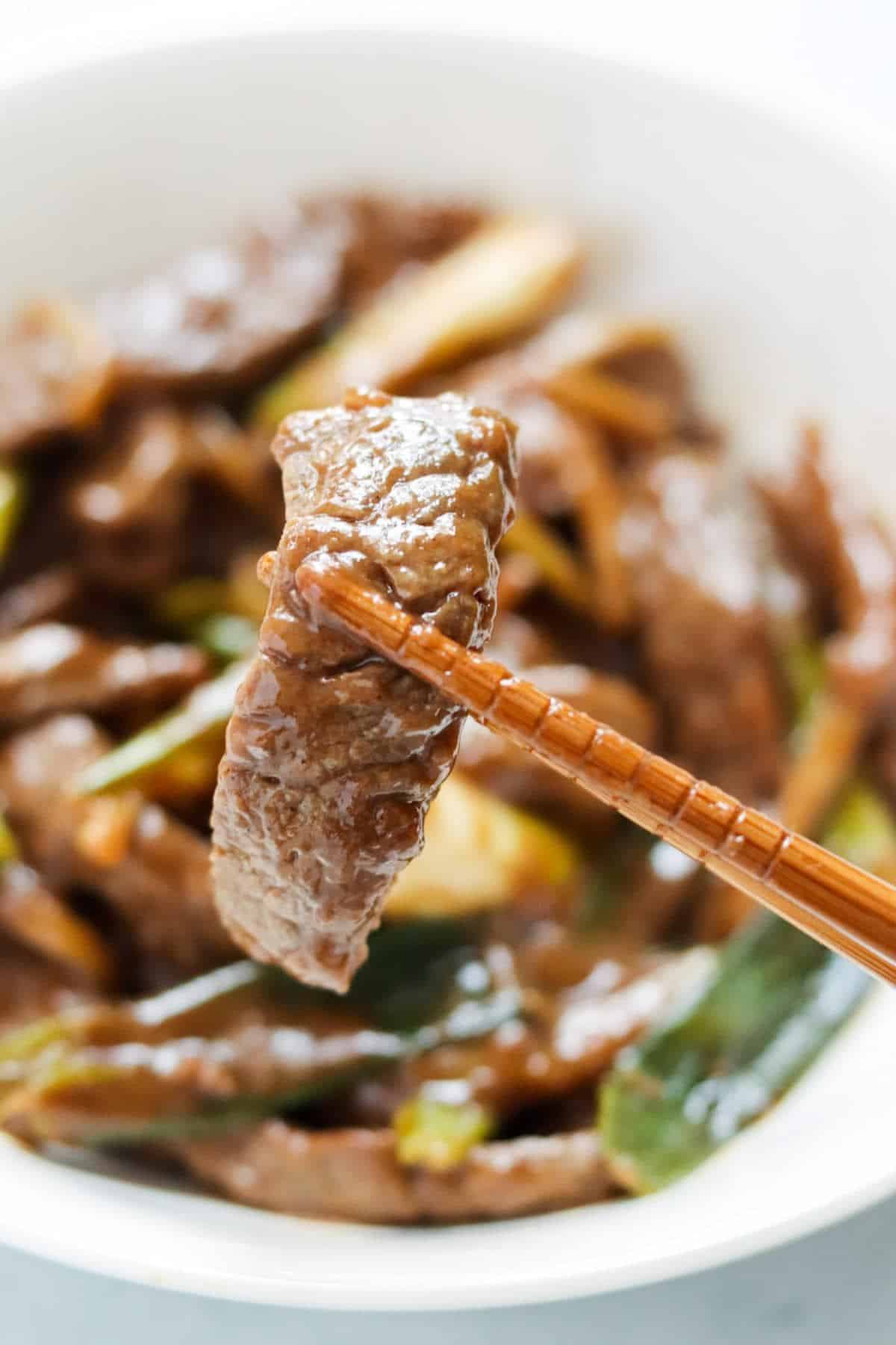 Shaved Beef with ginger and spring onions.