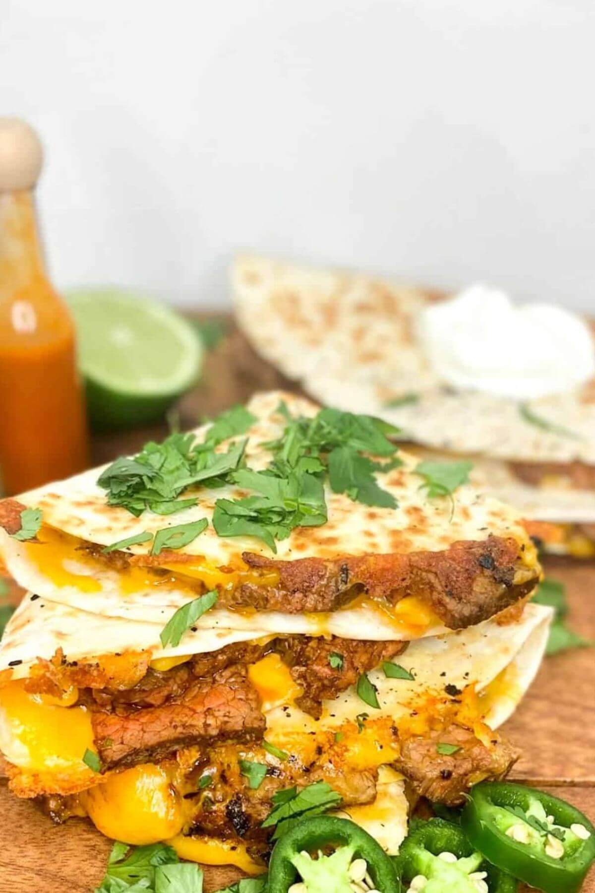 Carne asada quesadillas.
