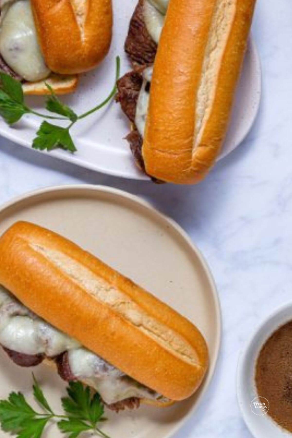 easy Instant Pot French Dip sandwiches.