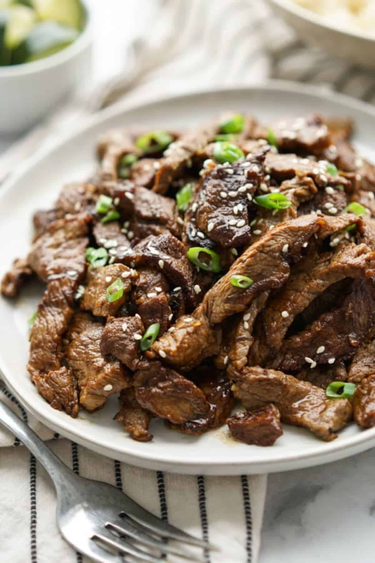 Korean beef bulgogi.