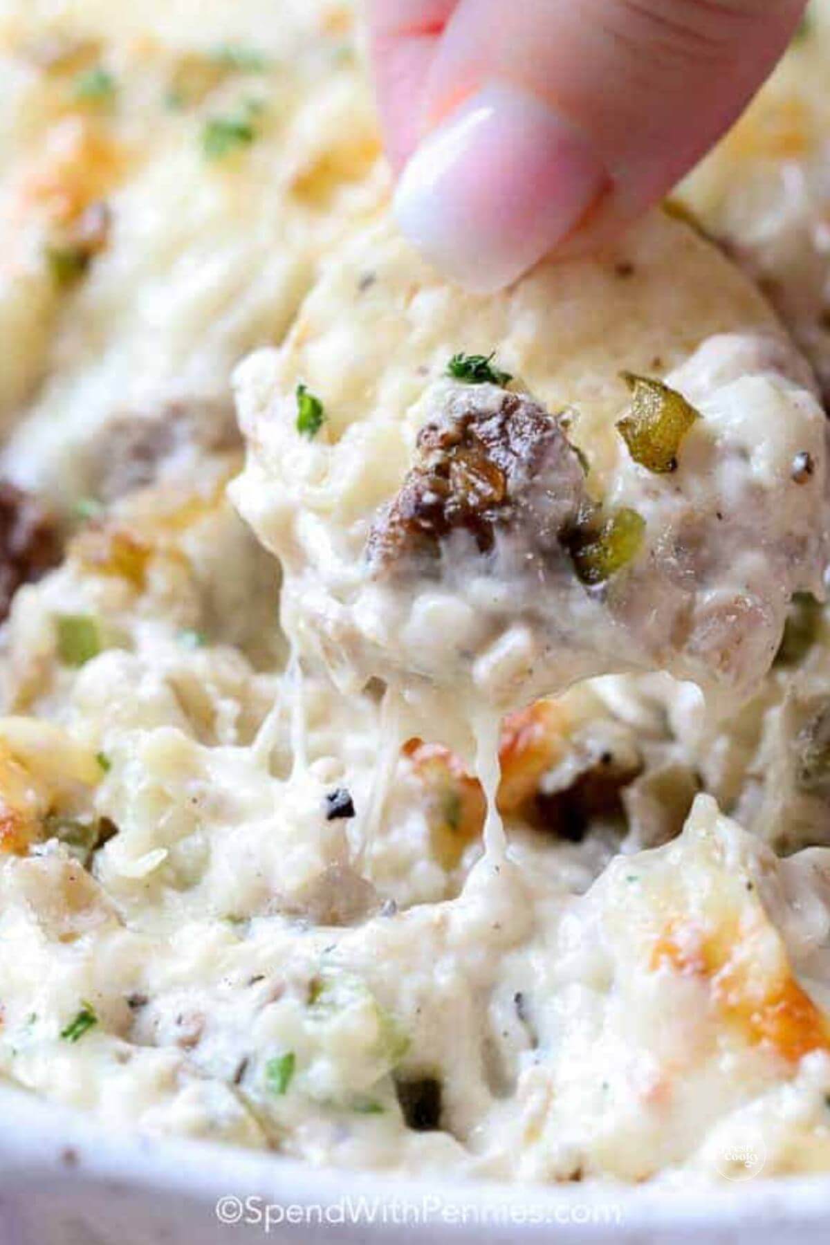 Easy Philly cheesesteak dip a shaved steak recipe. 