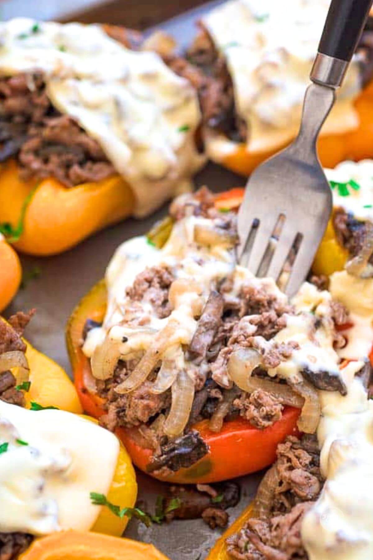 Steak stuffed peppers.