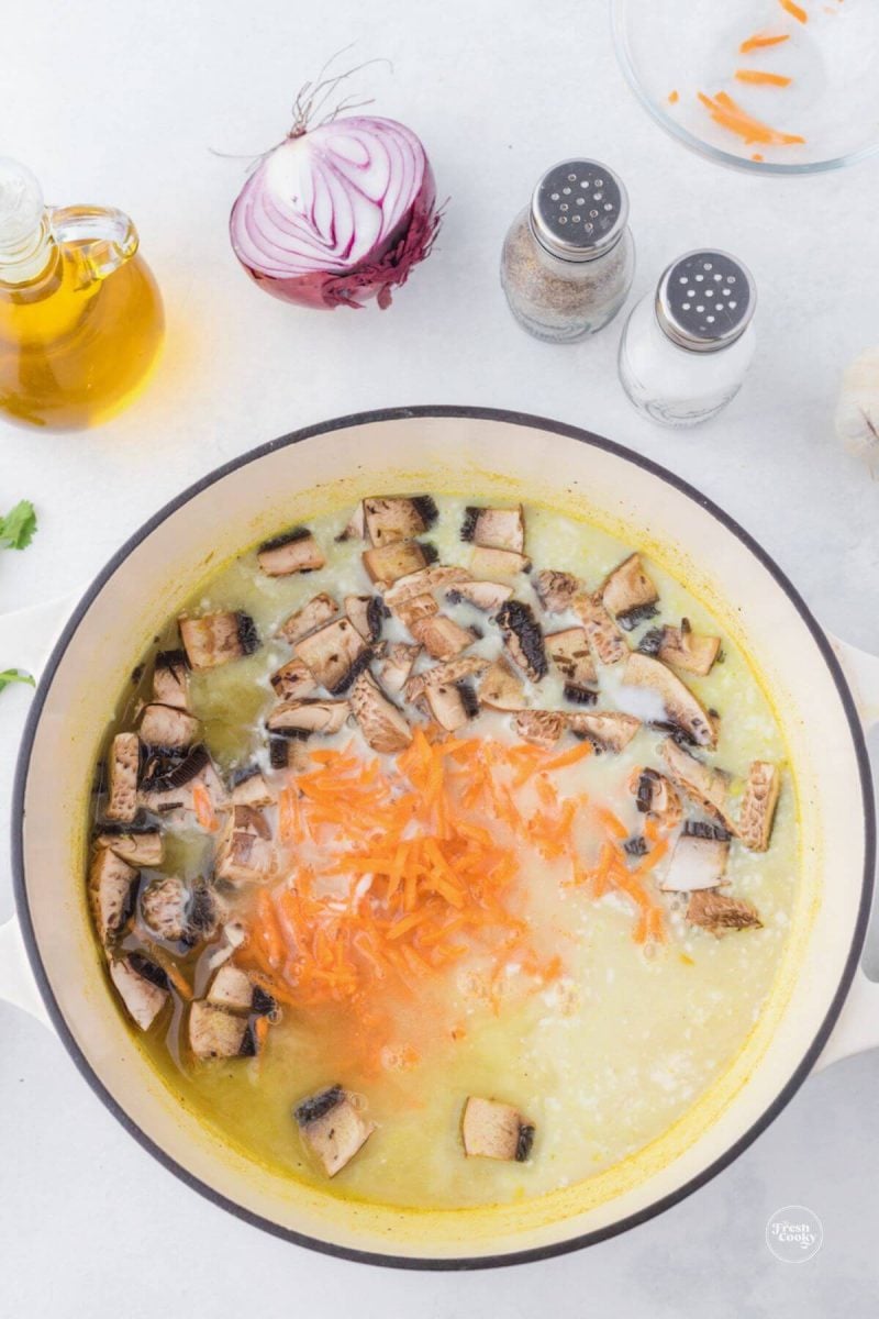 Add coconut milk and stir.