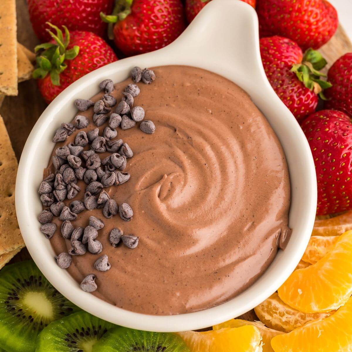 Best chocolate fruit dip recipe with fruit.