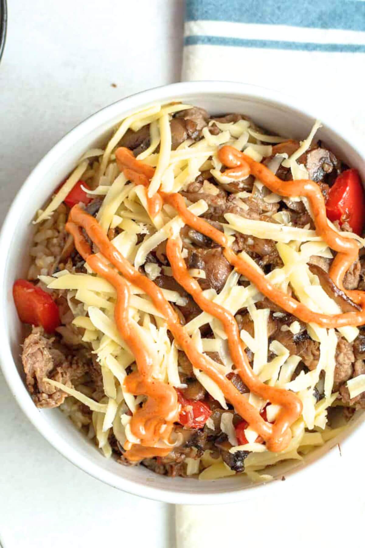 Easy steak and rice bowls.
