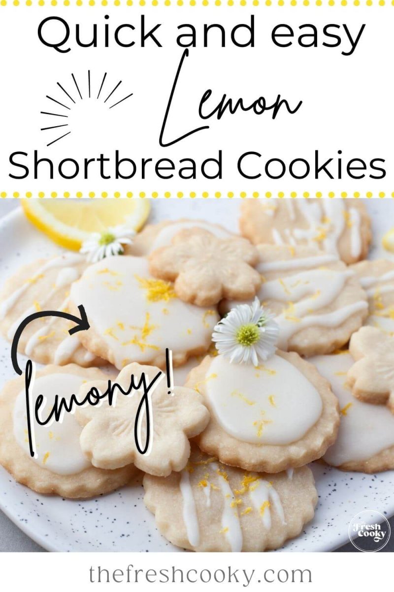 A platter holds different designs of lemon cookies, to pin.