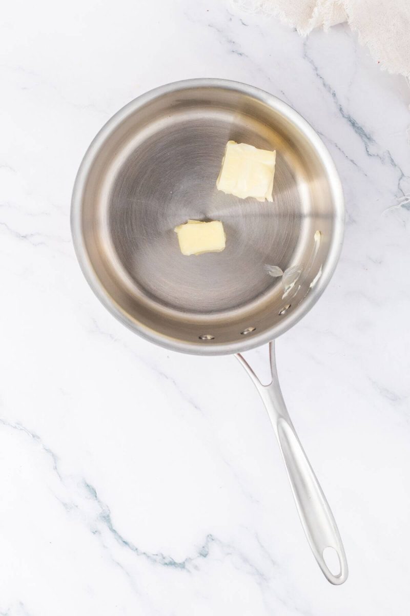 Add butter to saucepan and melt. 
