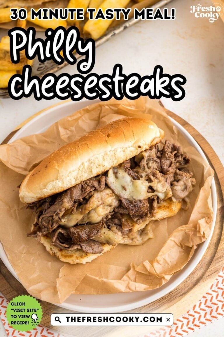 Philly cheesesteak on a plate.