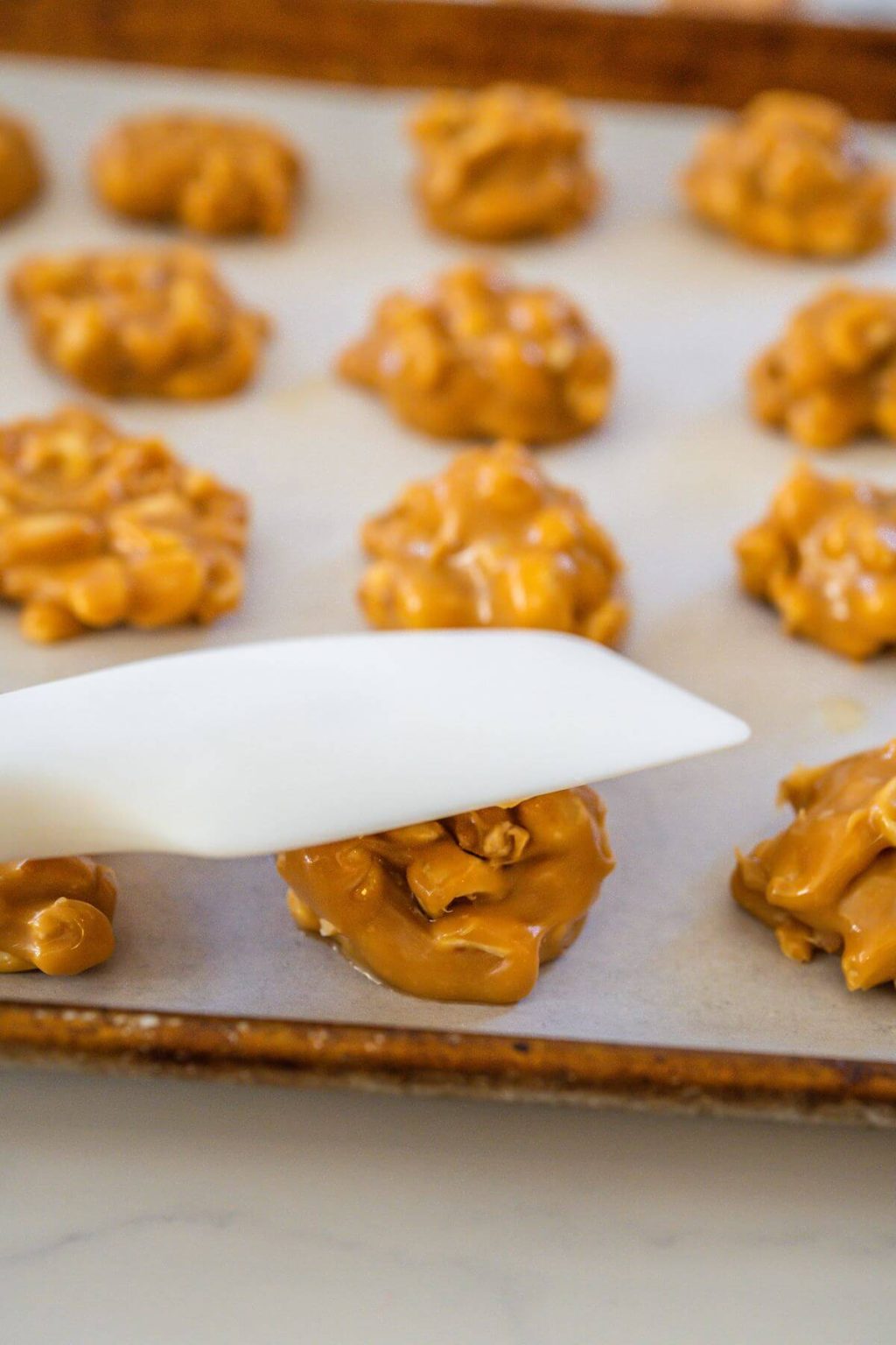 Homemade Chocolate Caramel Peanut Clusters Recipe • The Fresh Cooky