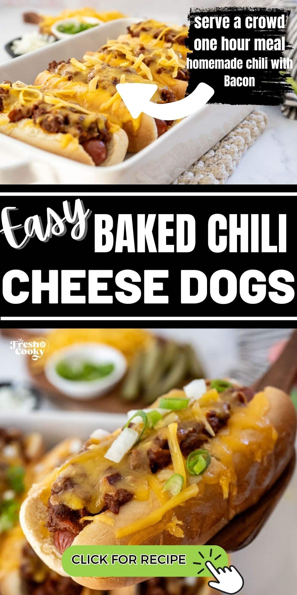 Easy Oven Baked Chili Dogs with Cheese Recipe • The Fresh Cooky