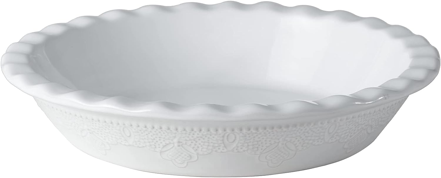 White ceramic pie dish.