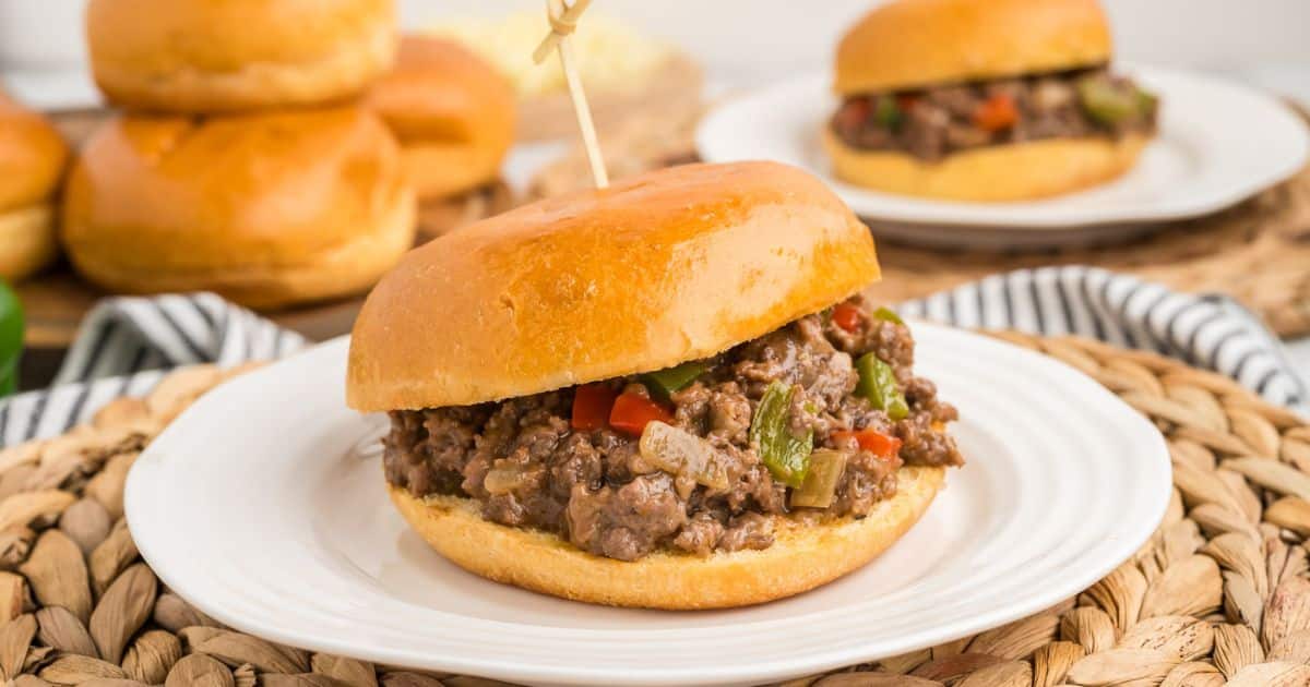 Easy Philly Cheese Steak Sloppy Joes (Ground Beef)