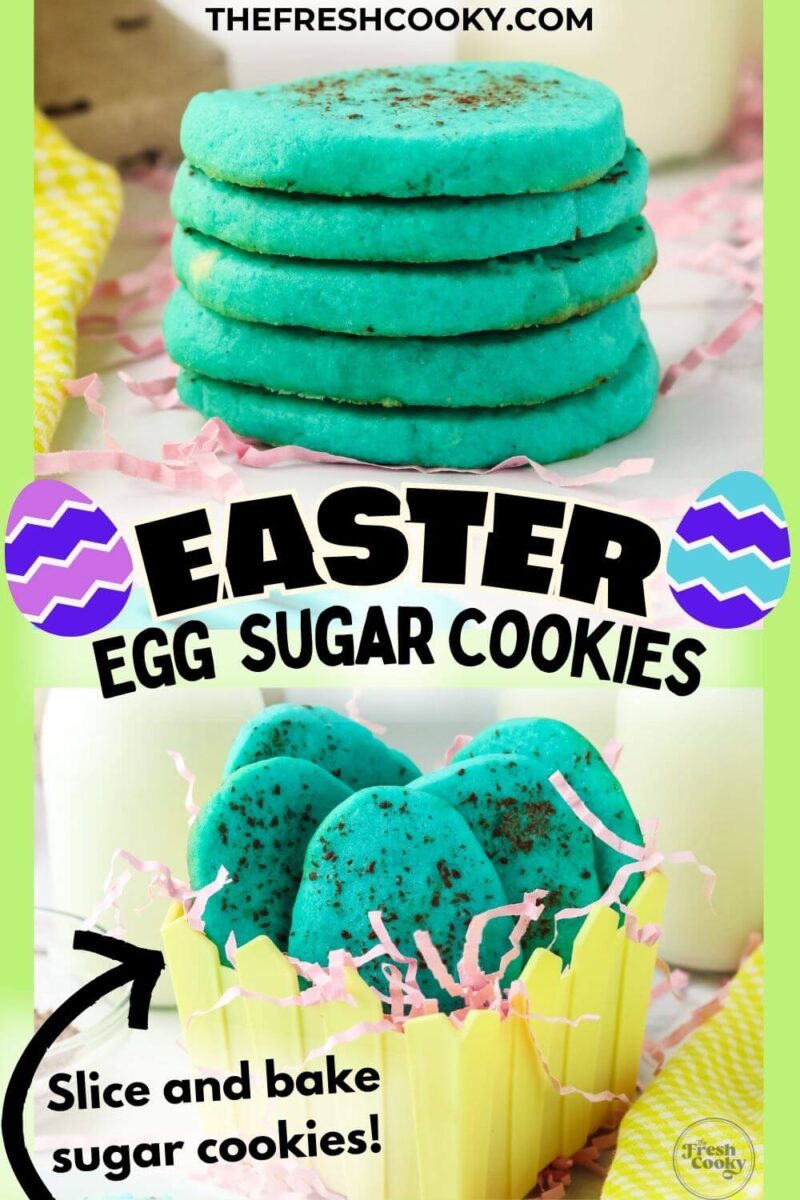 Easter Egg sugar cookies - Robins Egg blue with speckles to pin.