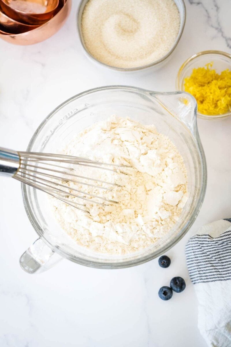 Whisk together dry ingredients. 