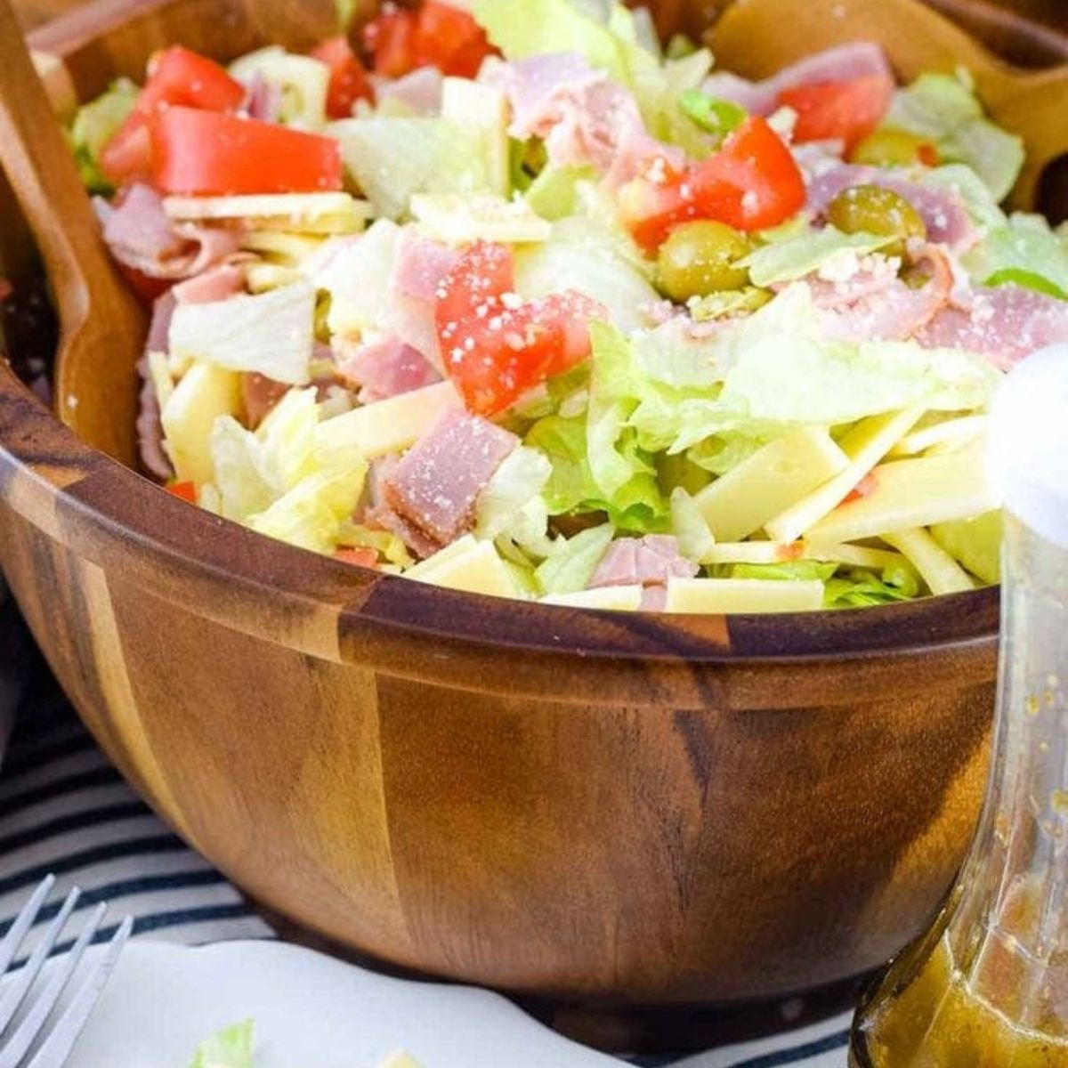 Columbia 1905 Salad in wooden salad bowl.