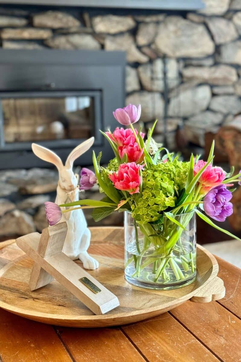 Easter Floral centerpiece and coffee table display. 