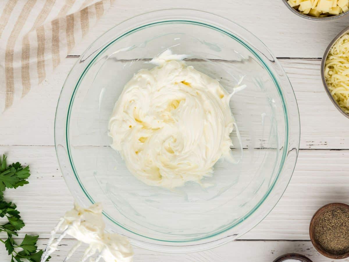 Mix together the cream cheese until smooth.