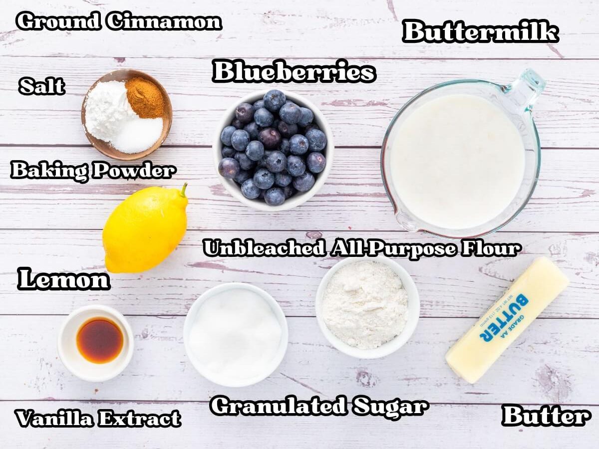 Blueberry Cobbler labeled ingredients.