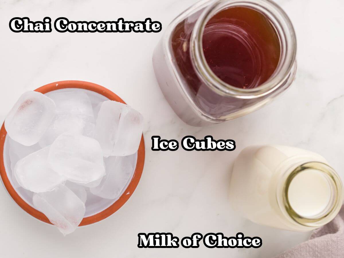Iced Chai Latte labeled ingredients.
