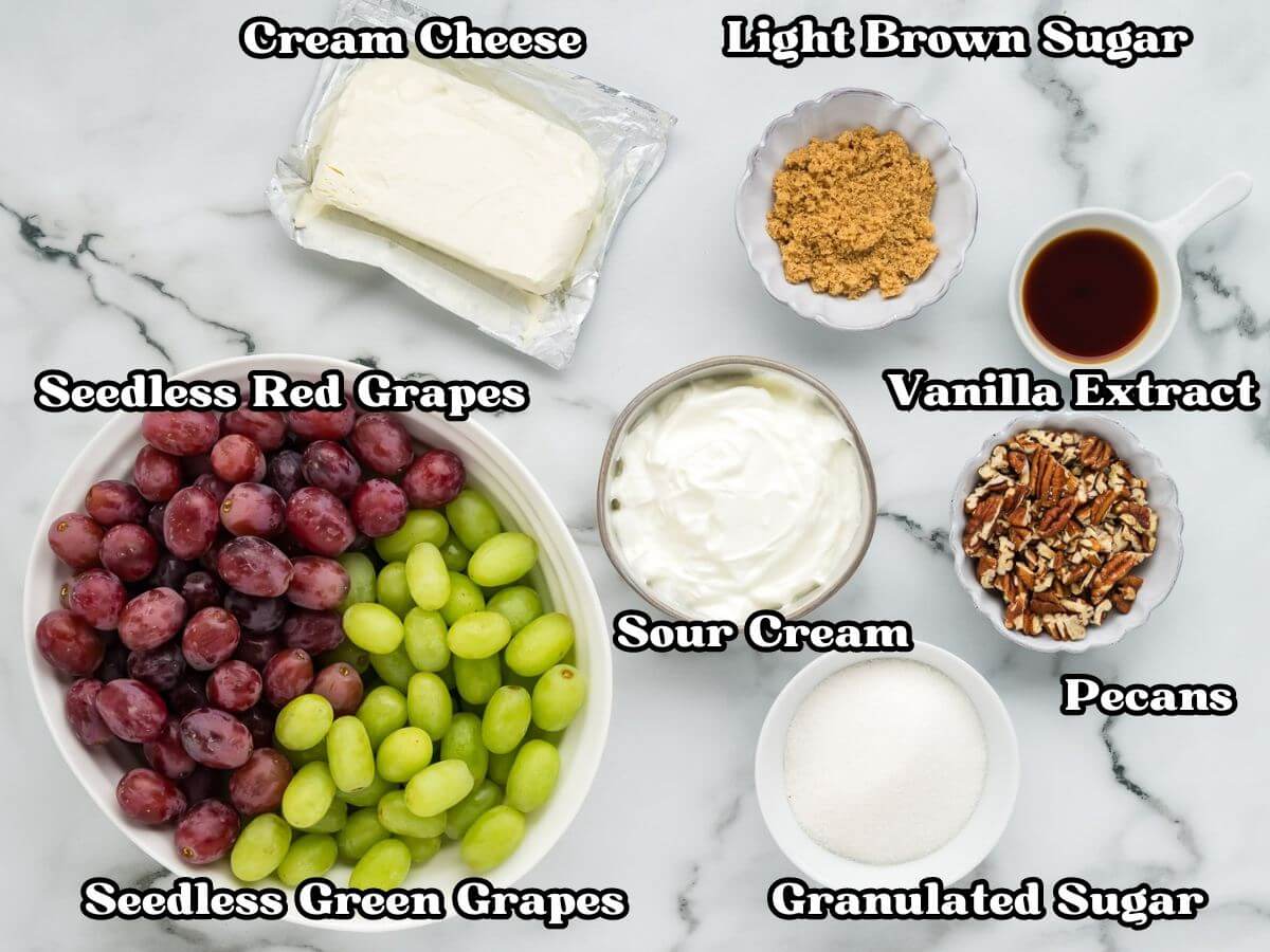 Chicken salad chick grape salad labeled ingredients.