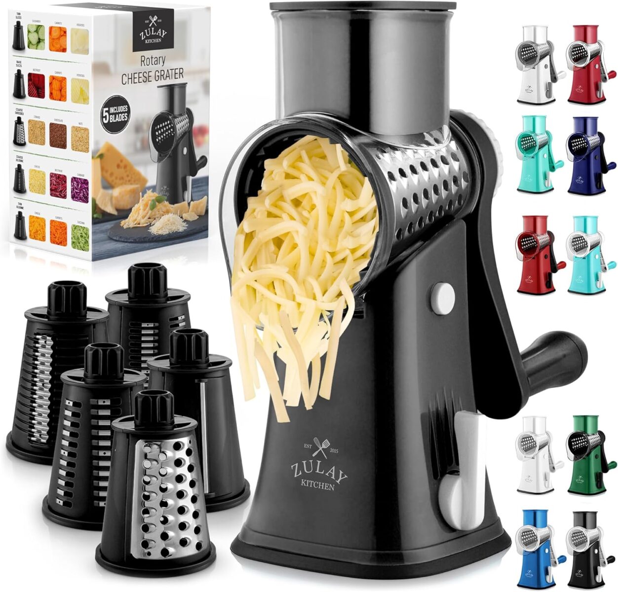 Zulay rotary grater and attachments.