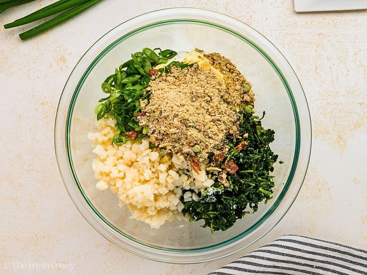 Knorr spinach dip ingredients all in a bowl.