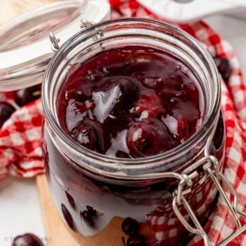 Cherry Pie filling in a jar.