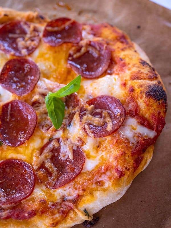 Sourdough pepperoni pizza