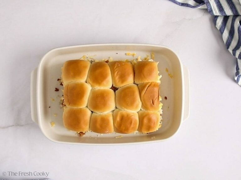 Top half of the rolls placed on top of the assembled sliders.