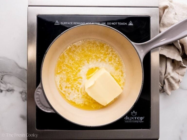 Melt butter in pan.