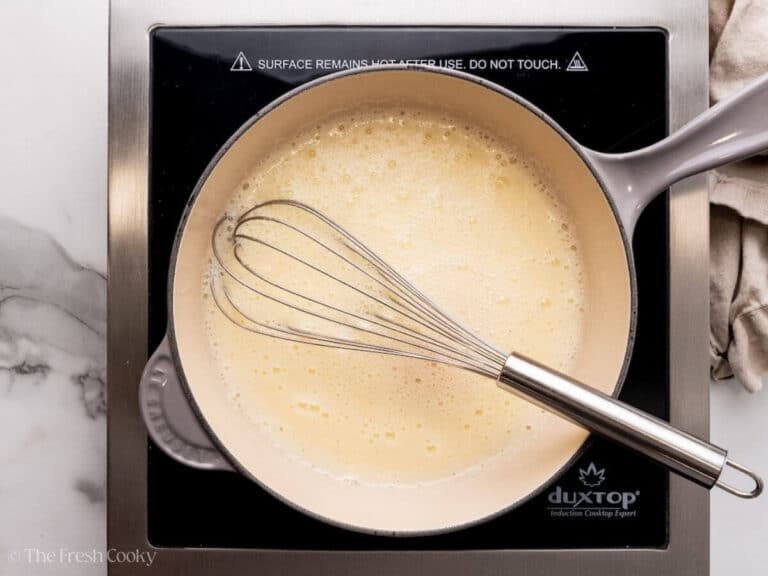 The butter begins to foam.