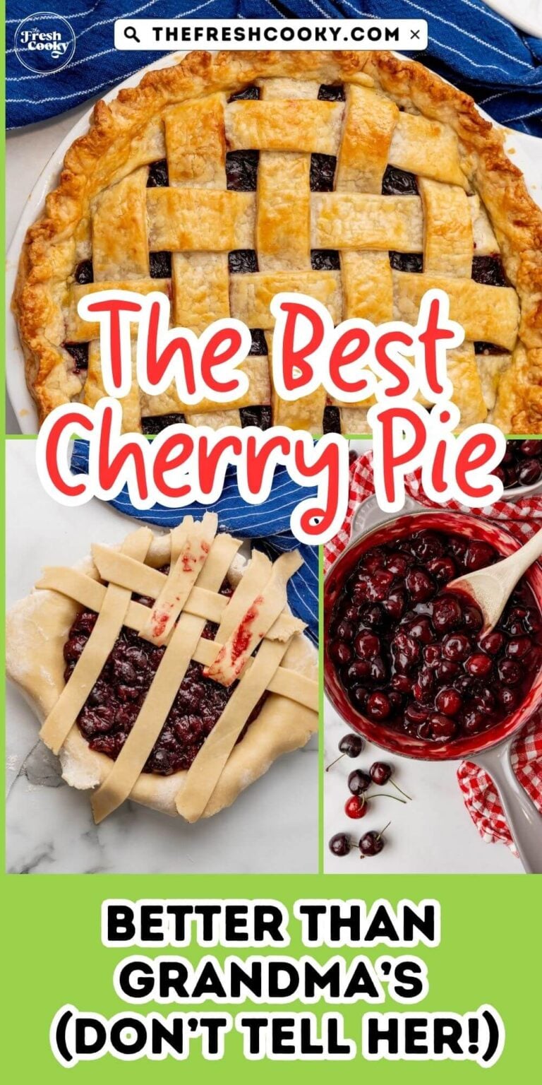 Cherry Pie how to make, stages and showing how to make a lattice crust, to pin.
