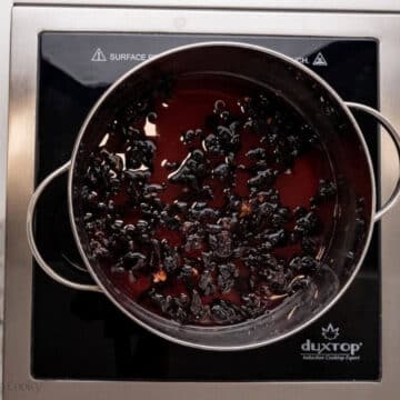 Hibiscus syrup steeping.