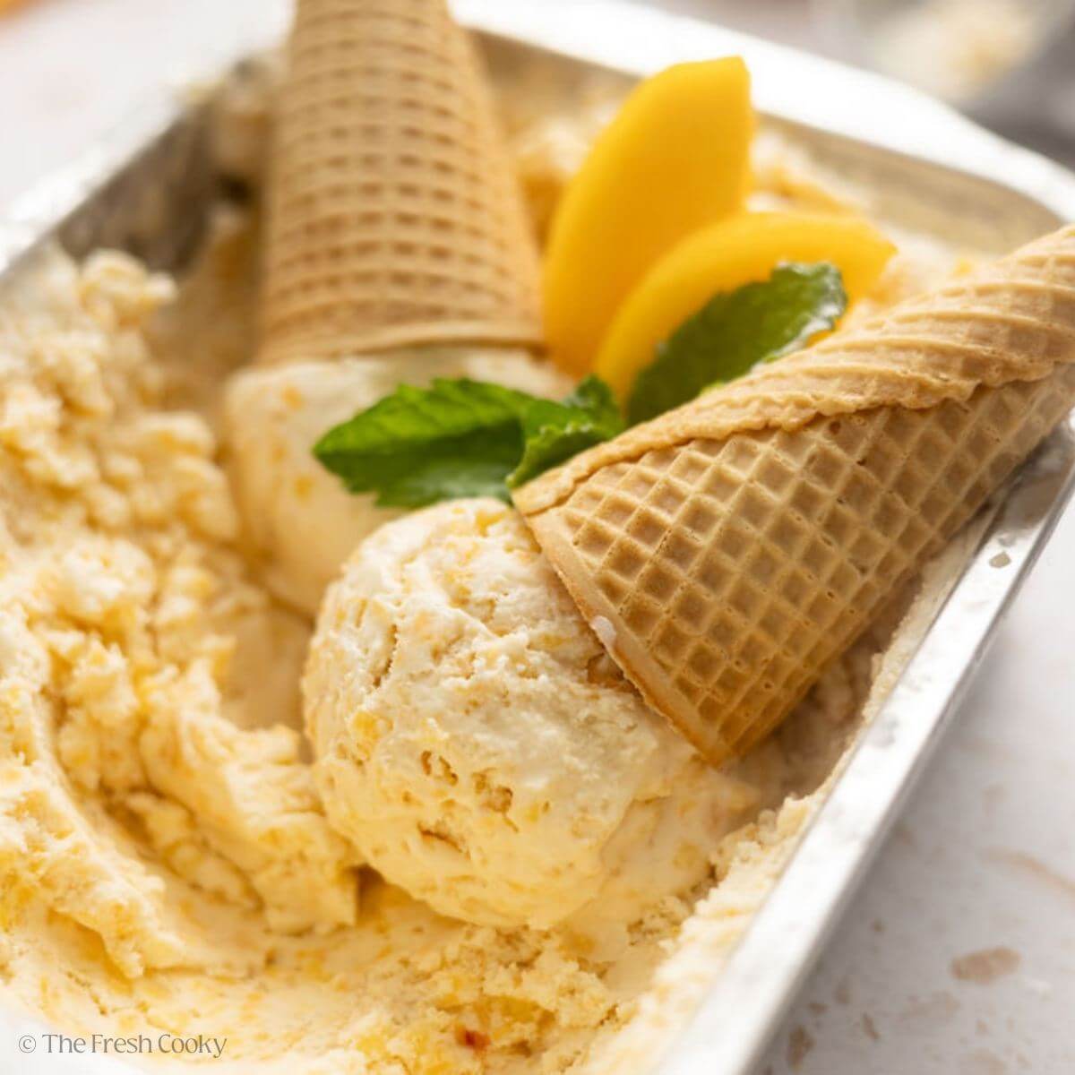 Recipe For Peach Ice Cream • The Fresh Cooky
