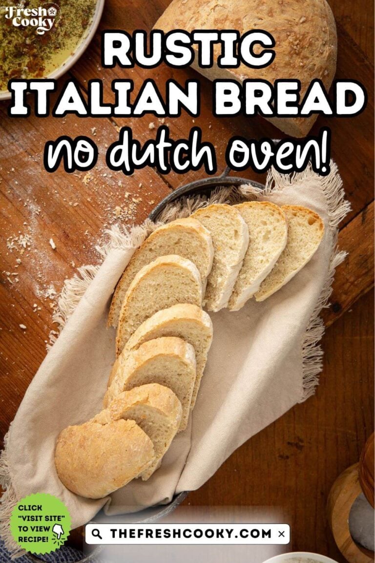 Sliced Italian bread in a basket, for pinning.