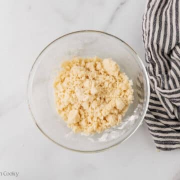 Streusel topping ingredients mixed together.
