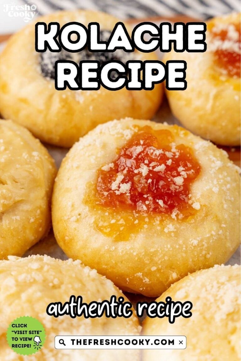 Kolache of various kinds on baking sheet, to pin.