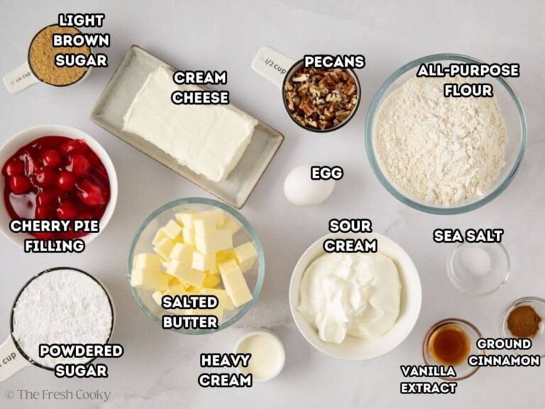 Ingredients needed to make homemade Danish kringle.