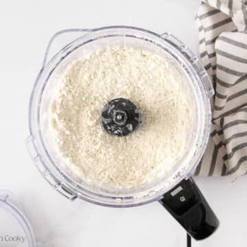 Flour and salt in a food processor.