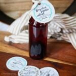 Bourbon vanilla in a bottle with a pretty label on it, and other printable labels (free) below.