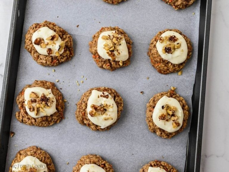 Sprinkled chopped walnuts on top of cookies.