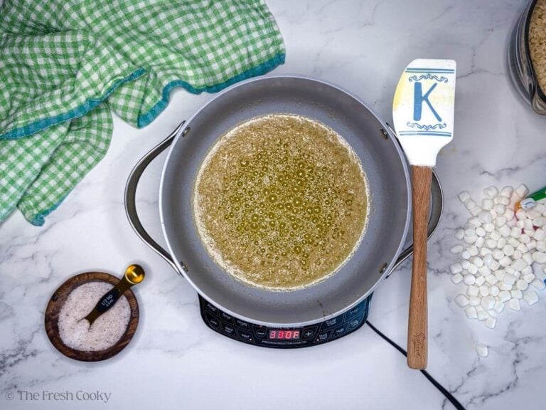 Browned butter in large pot.