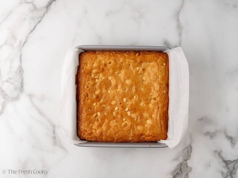 Blondies baked and out of the oven.