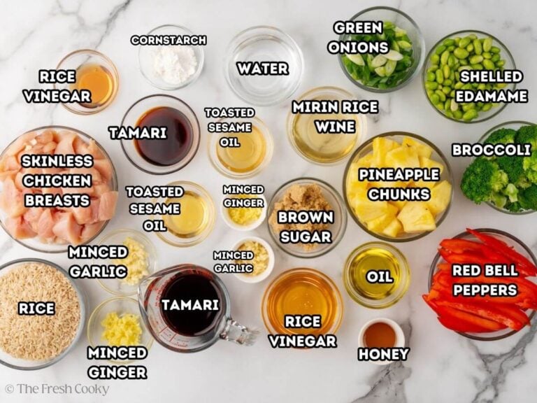 ingredients needed to make chicken teriyaki bowls.