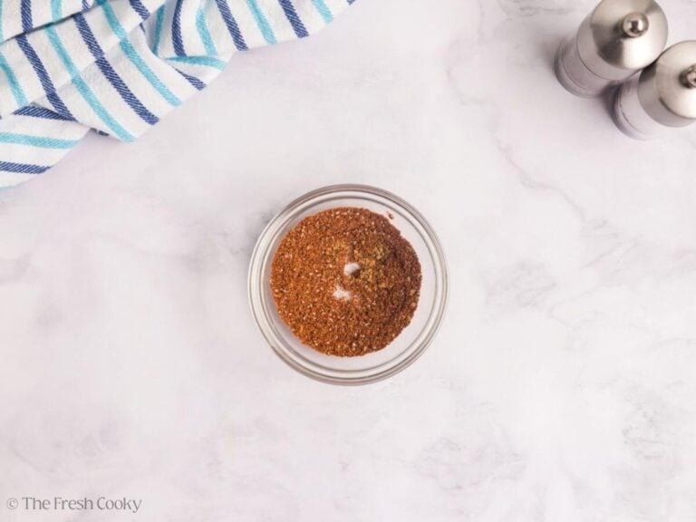 Tilapia fish taco spice mix combined in a bowl.