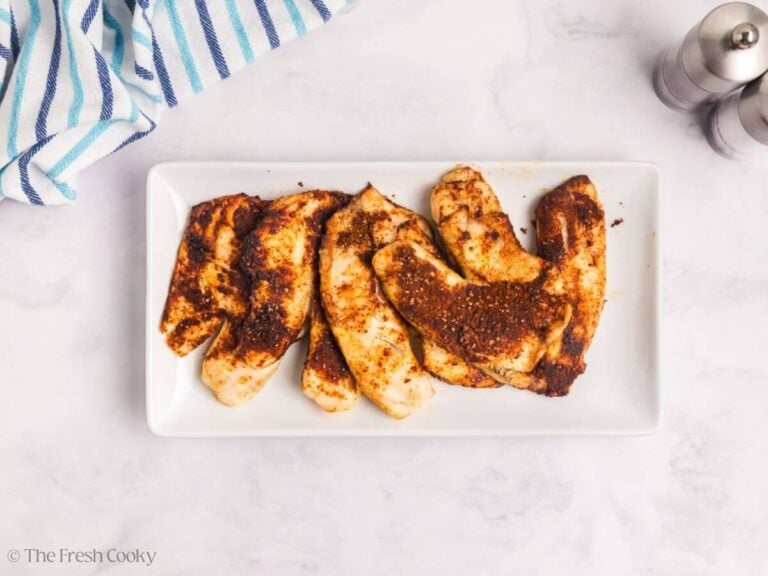 Finished tilapia fillets on a serving platter.