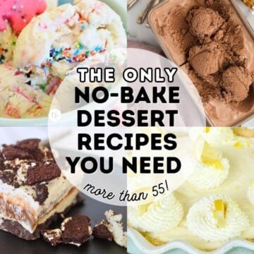 Four photos of easy no bake dessert recipes.