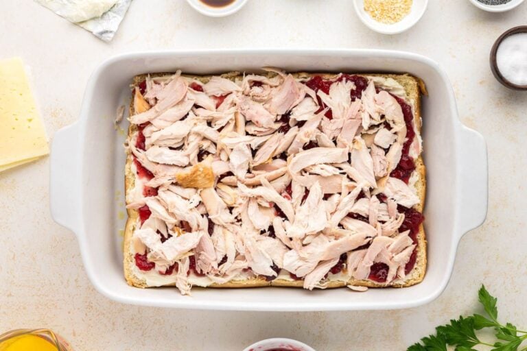 Easy baked turkey sliders turkey layer.