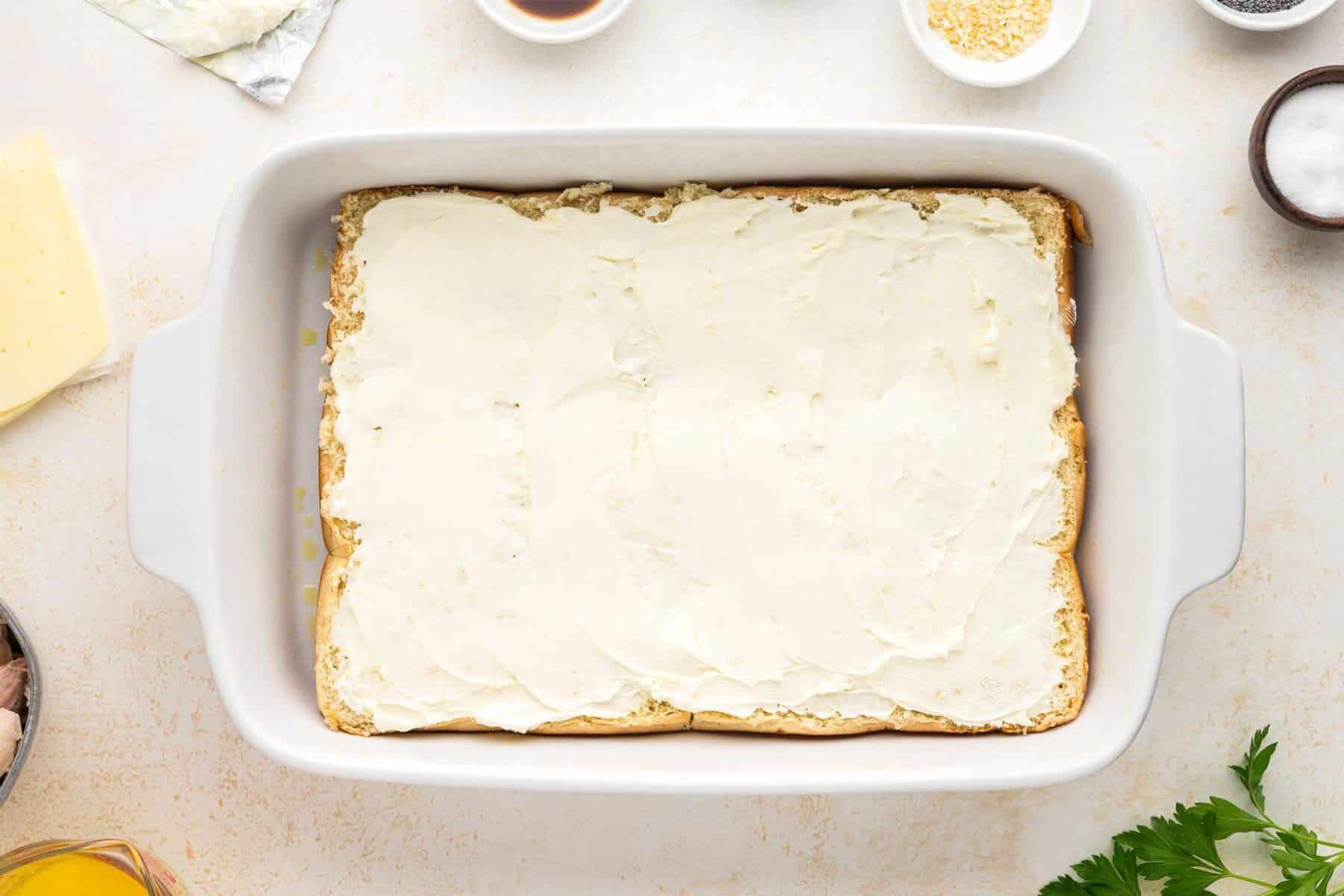 Easy baked turkey sliders cream cheese layer.